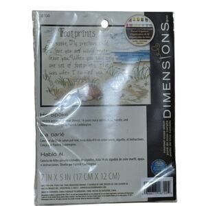 VTG Deadstock "He Spoke" Footprints Dimensions Counted Cross Stitch Kit #16700